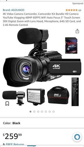 Camcorder video camera 48mp - camcorder,